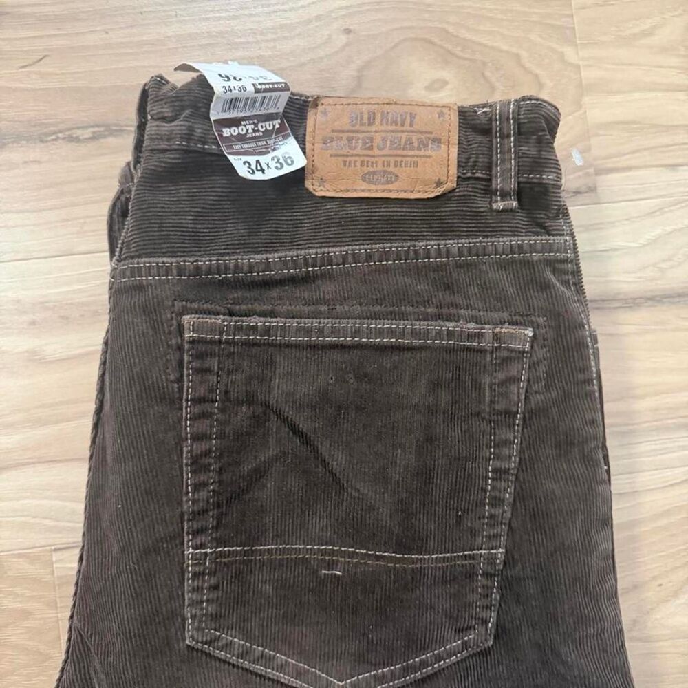 Vintage 90s Deadstock Y2K Corduroy Old Navy Boot cut pants size 34x36